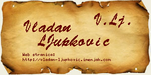 Vladan LJupković vizit kartica